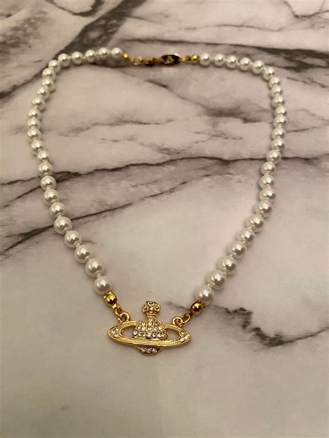 Vivienne Westwood Pearl Necklace Gold Etsy Canada