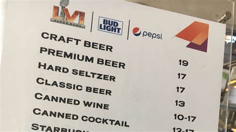 Super Bowl Concession Prices 17 Beer And 12 Hot Dogs