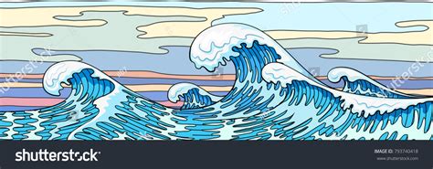 Cartoon Japanese Wave Images Stock Photos And Vectors Shutterstock