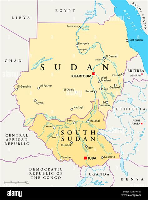 sudan and south sudan map with administrative areas and capitals map vrogue