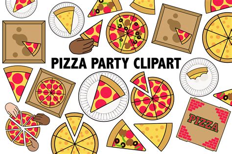 Pizza Party Clipart Graphic By Mine Eyes Design · Creative Fabrica