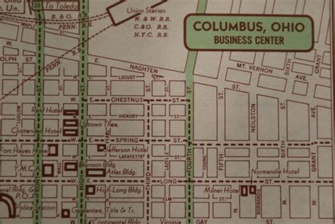 1951 Columbus City Map Vintage Map Of Columbus By Thewoodenearth