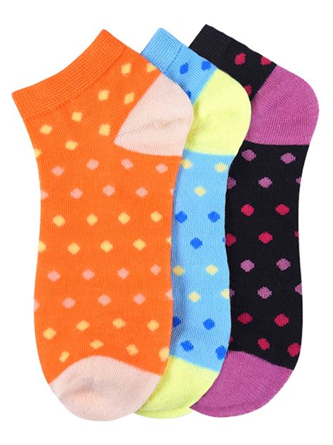 Luxury Divas Colorful Polka Dot Print 3 Pack Ankle Socks Walmart