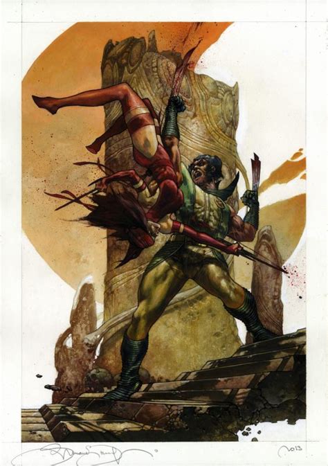Wolverine Vs Elektra By Simone Bianchi Marvel Comics Kunstdruck 43
