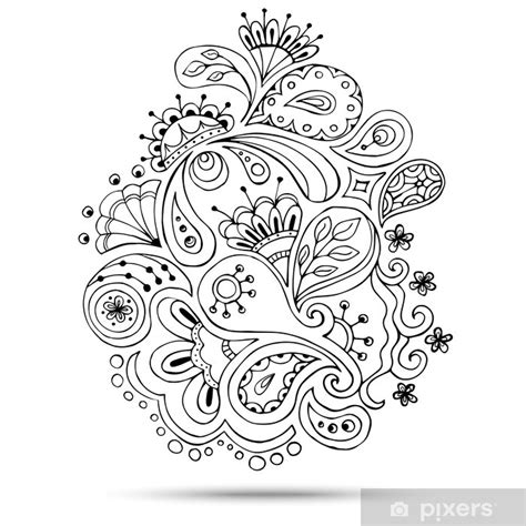 Aufkleber Henna Mehndi Paisley Doodles Design Element Pixersat