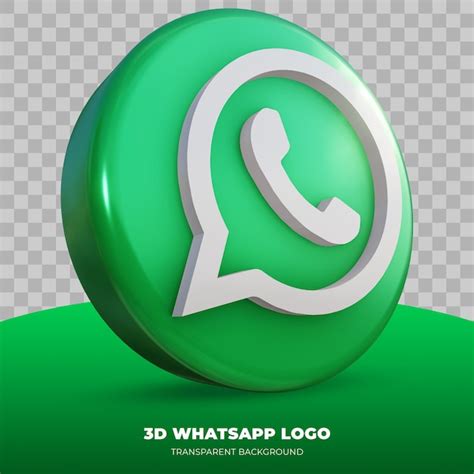 Renderização 3d do logotipo do whatsapp isolado PSD Premium