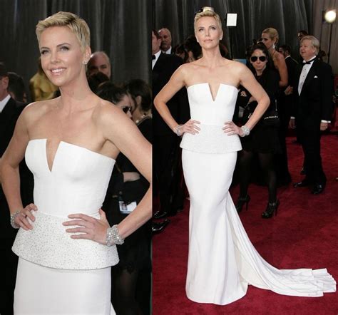 Charlize Theron Was Absolutely Stunning In A White Strapless Dior Haute