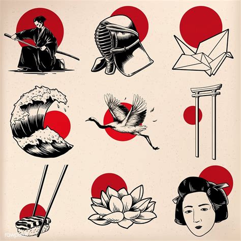 Japanese Tradition Style Vectors Premium Image By