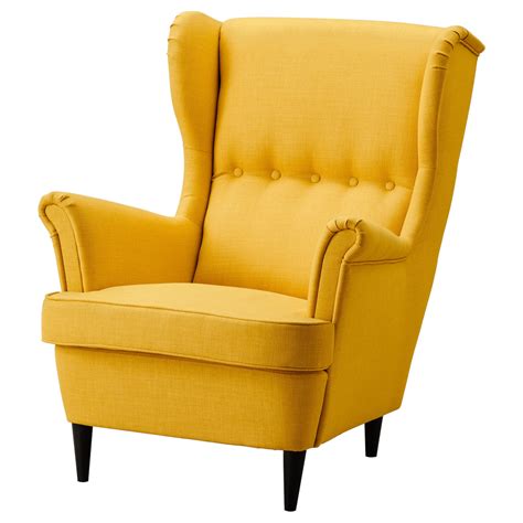 Ikea remsta armchair djuparp yellow beige the shape of the armchair provides nice support for the. STRANDMON Armchair - Skiftebo yellow - IKEA