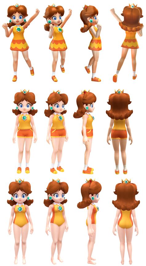 Series Of Daisy In Various Sport Outfits In Transparency