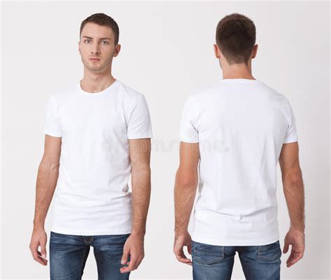 Download T-shirt Design And People Concept - Close Up Of Young Man In Blank White T-shirt, Shirt, Front ...