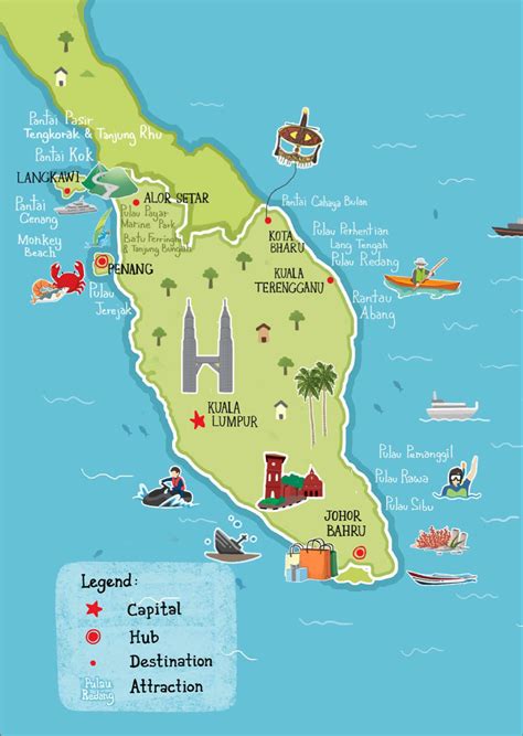Most direct flights leave around 16. Malaysia from AirAsia | Penang, Malaysia, Map screenshot