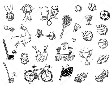 Sport Doodle Icons Set — Stock Vector © Teploleta 73364037