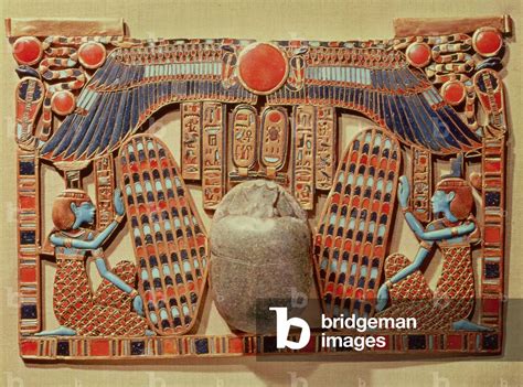 Image Of Pectoral Decorated With The Winged Scarab Protected By Isis