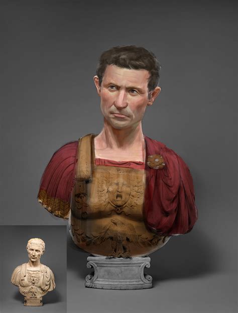 Had to try a paintover reconstruction of Julius Caesar after finding ...