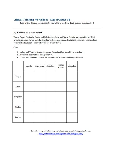 Critical Thinking Worksheets For 3rd Grade Pdf Thekidsworksheet