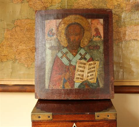 19th Century Religious Russian Icon St Nicholas The Wonderworker Of Myra