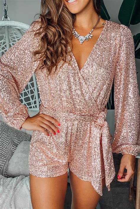 Champagne Sequin Romper | Rompers - Saved by the Dress