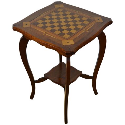 Product title 5 piece folding card table set in black, plastic development group average rating: Inlaid Wood Game Table, Card Table For Sale at 1stdibs