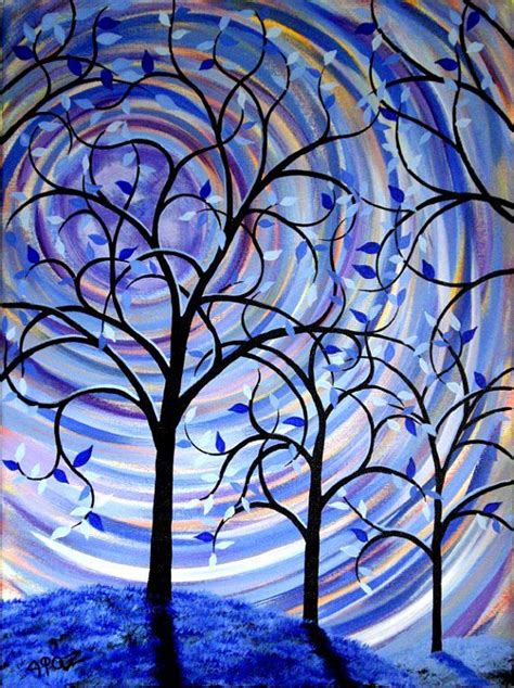 Large Abstract Tree Painting Contemporary Fantasy On