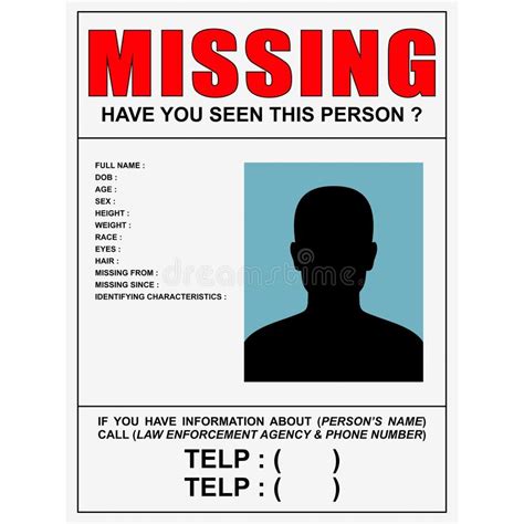 blank missing poster template