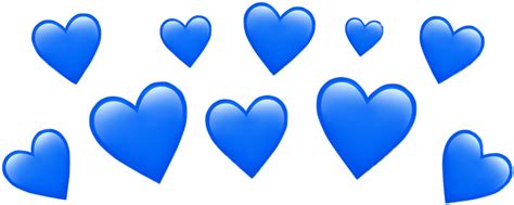 Heart Blue Emoji Cute Crown Freetoedit
