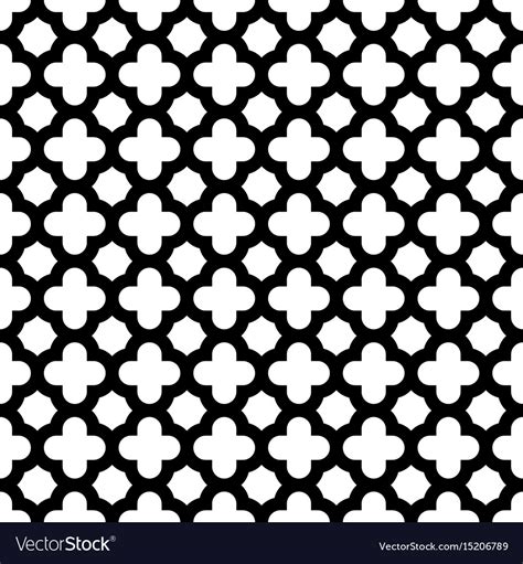 Quatrefoil Seamless Pattern Background In Black Vector Image