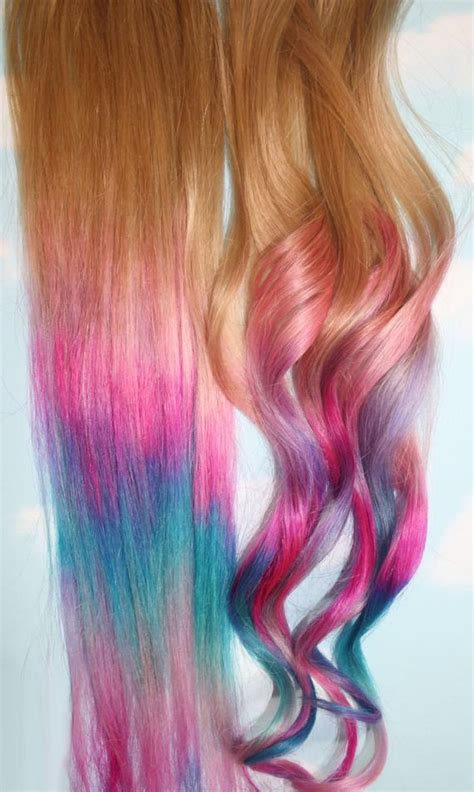 Ombre Tie Dye Hair Tips Set Of 2 Dirty Blonde Human Hair