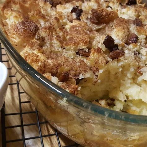 Old Fashioned Bread Pudding With Vanilla Sauce A Favourite From