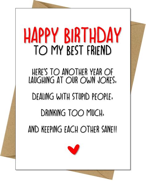 Funny Best Friend Bestie Birthday Card Free Postage Etsy