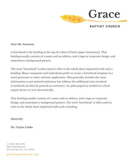 Design your letterhead with a bit of creative touch and you can make the church letterhead that gives you more professional appealing. Letterhead Templates - Canva