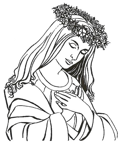 Showing 12 coloring pages related to mary. Catholic clipart may crowning, Catholic may crowning ...