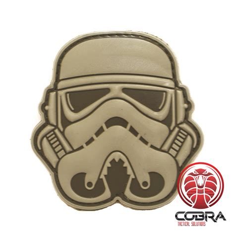 3d Pvc Star Wars Head Clone Trooper Patch Gray With Velcro Airsoft