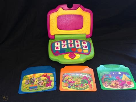 2002 Barney Pbs Kids Learning Laptop Computer Cartridges Complete