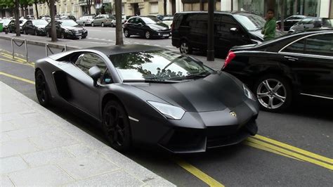 Black Matte Lamborghini Aventador In Paris Youtube