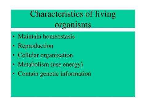Ppt What Are The Characteristics Of Living Organisms Powerpoint