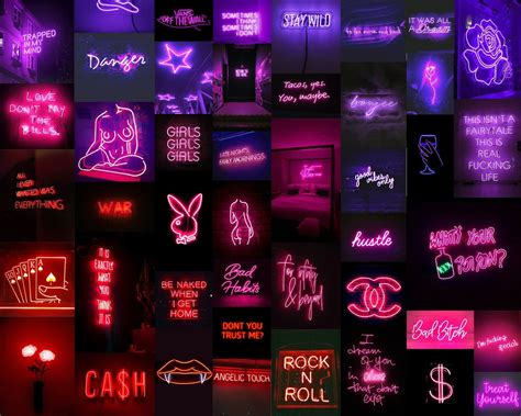 Neon Pink And Purple Aesthetic Collage Famosoy Mortal