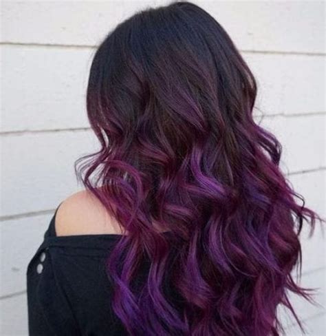 The violet shade blends perfectly with her natural hair color (just add a good texturizing spray for styling). 55 Sensational Balayage Hair Color Ideas - My New Hairstyles