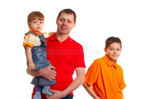 Father Anf His Sons Stock Image Image Of People Child 12849901