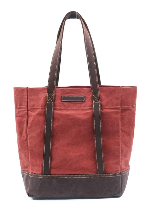 Buy Waxed Canvas Leather Heavy Duty Tote Bag Durable Versatile Large