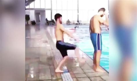 Funny Video Captures The Moment Man Suffers Karma After Trying To Push Friend Into Pool