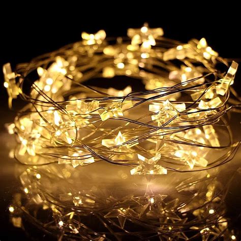 2m Led Copper Wire Star String Lights Aa Battery Powered Led Starry