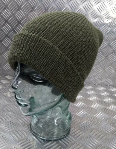 Genuine Us Army Green Or Black Beanie Hat Watch Cap Skullcap 100