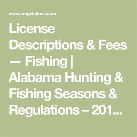 License Descriptions And Fees — Fishing Alabama Hunting And Fishing