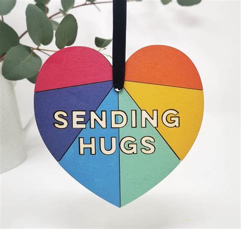 Sending Hugs Rainbow Heart Decoration By Skye Folk | notonthehighstreet.com