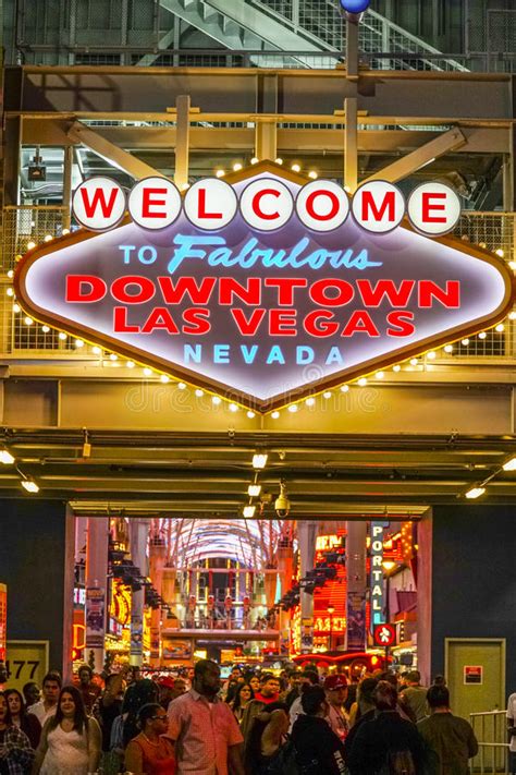 Welcome To Fabulous Downtown Las Vegas Sign At Fremont Street Las