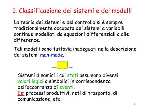 Ppt 1 Classificazione Dei Sistemi E Dei Modelli Powerpoint
