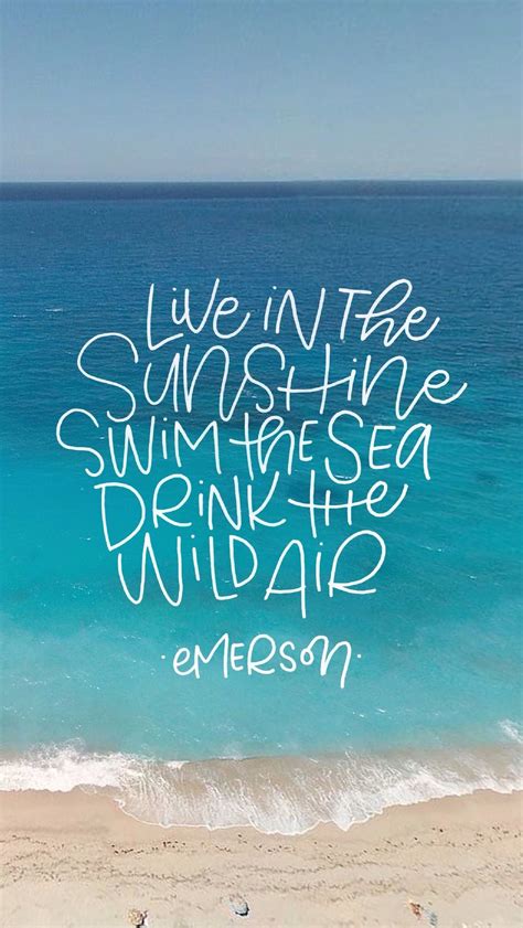 Each and every day we are blessed with on this earth begins with one. Live in the sunshine, swim the sea, drink the wild air -Emerson | Swimming, Inspirational quotes ...