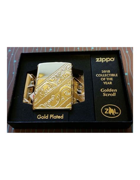 Zippo lighter 49003 skull gold windproof rechargeable lighter briquet feue. Zippo LighterArmor Gold Plated Golden Scroll Collectible 2018