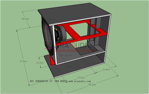 Pengukuran & skema box speaker mini scoop 12 inch . Skema Box Bass Reflex 15 inch Model RCF - ARA AUDIO